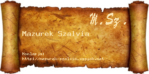 Mazurek Szalvia névjegykártya